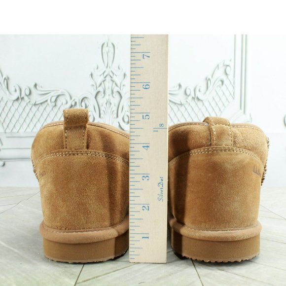 LL Bean Brown Suede Wicked Good Shearling Lined Slipper Ankle Boot Size 8 M - Picture 6 of 9